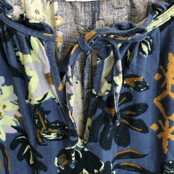 SONOMA Blue Floral Sleeveless Midi Dress Linen Rayon Women’s Plus Size 5X - Picture 4 of 16